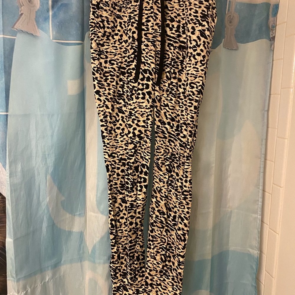 Leopard jean sweat pants